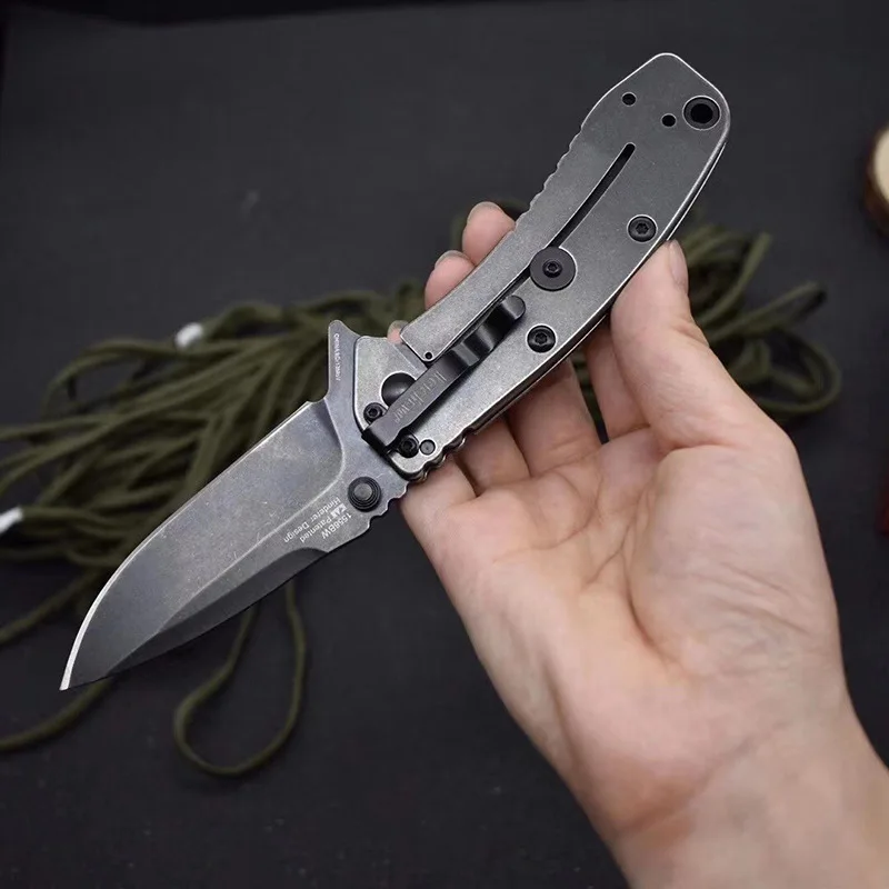 

Kershaw 1556tactical Folding Knife 1556BW Stone Cleaning Stainless Steel Handle Outdoor Camping Jungle Escape Climbing Tool Gift