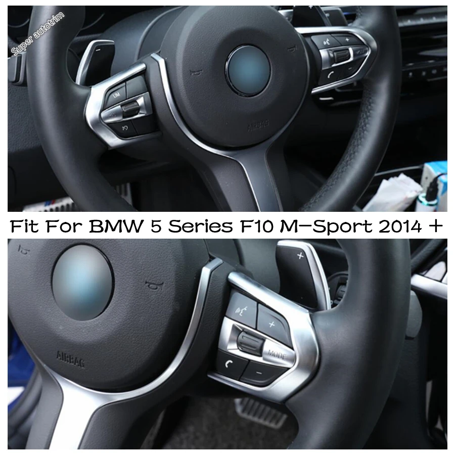 

Lapetus ABS Interior Parts For BMW 5 Series F10 M-Sport 2014 - 2017 Steering Wheel Decoration Shape U Strip Cover Trim 2PCS