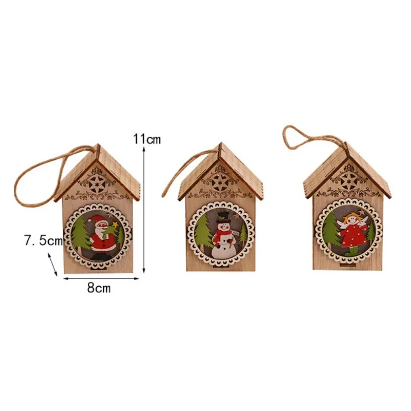 Рождественские светодиодные лампы светящийся деревянный коттеджный домик