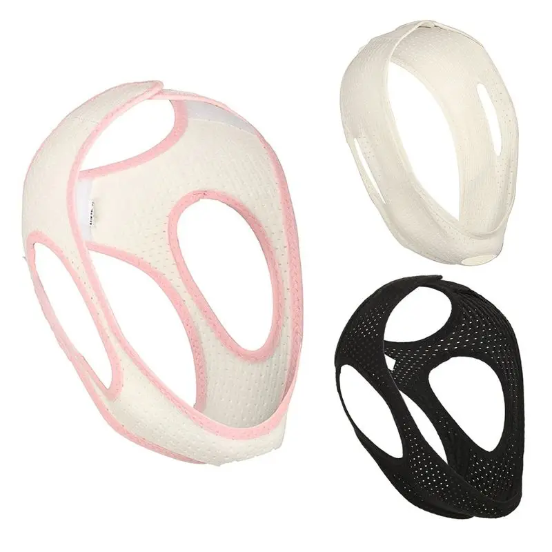 

Women Men Anti Snoring Chin Strap Belt Supports jaw Breathable Mesh Adjustable Elastic Snore Stopper Solution Bandage