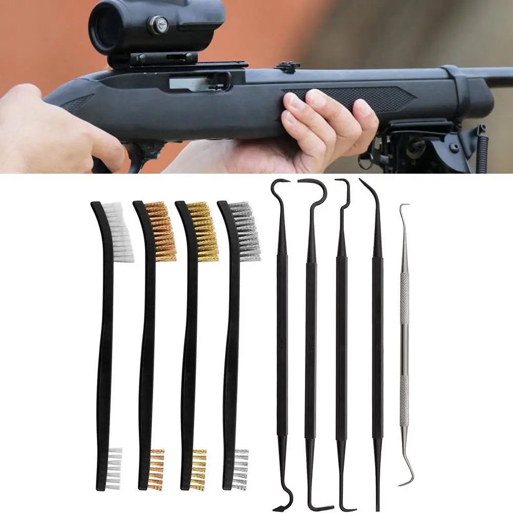 

Универсальный комплект для чистки винтовки баллистическая Винтовка Набор для чистки с 4 двухсторонними щеточками для чистки винтовки Rifl