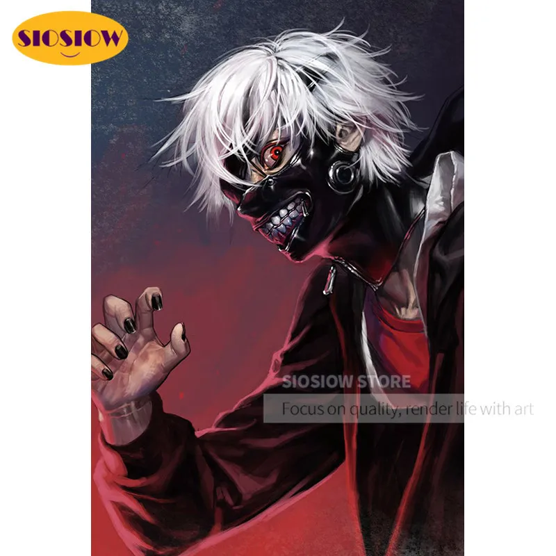 Алмазная 5d картина сделай сам с полным наполнением Токийский Гуль фигурка 3D