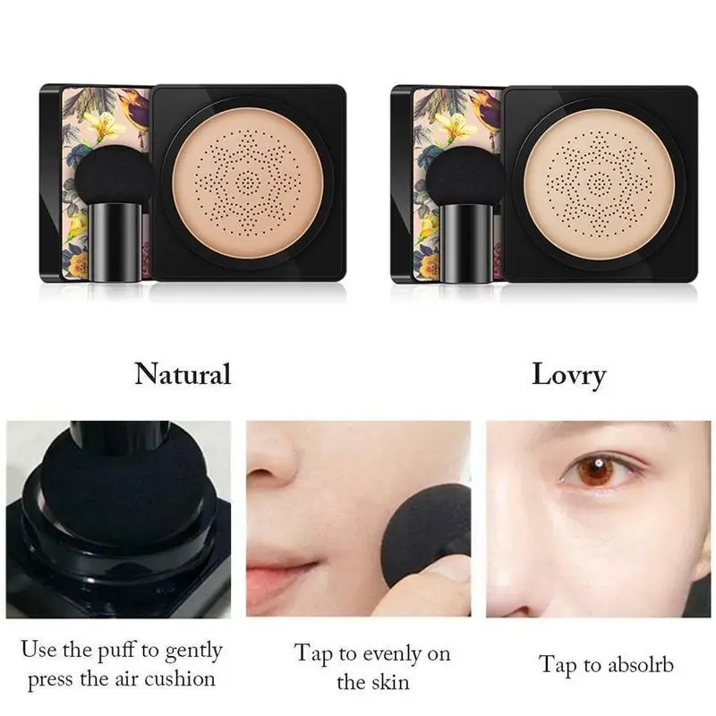 

Brighten BB Cream Breathable Mushroom Cushion Light Moisturizing Make Concealer CC Stick Foundation Up Hydrated T5W2