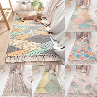 bohemian handcrafted tassels cotton carpets bedroom living room non slip rugs geometric floor door mat decorative carpet