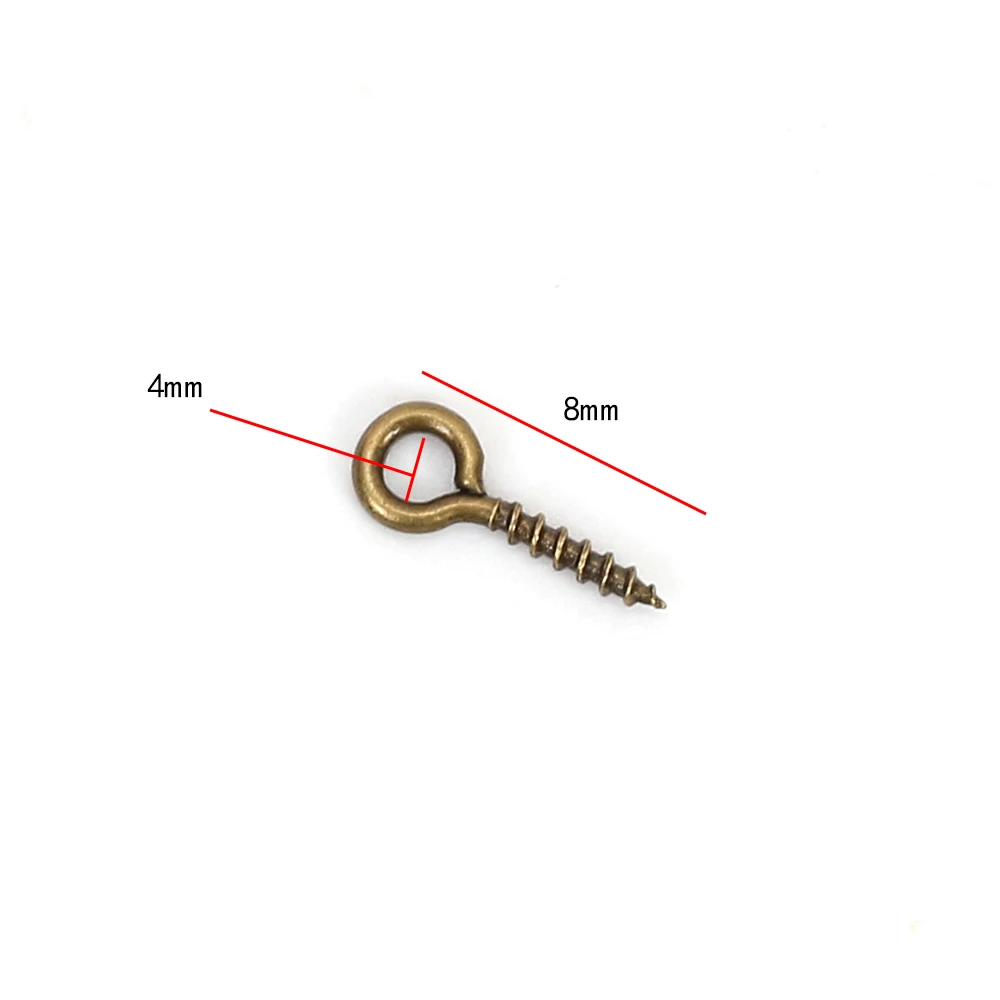 MEIBEADS 100pcs/lot 4x9mm Jewelry Screw Eye Pins Bail Findings For Pendant Top Drilled Zinc Alloy Clasps UF256 | Украшения и