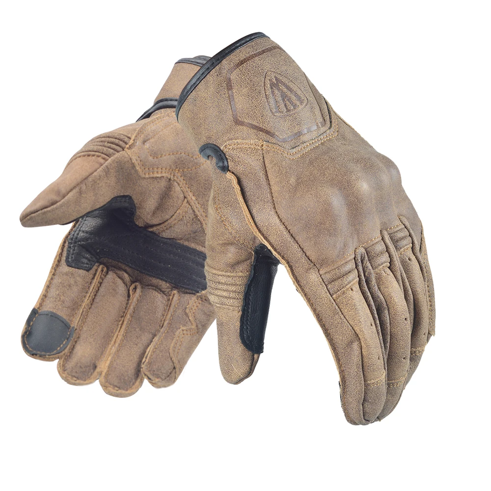 

Мотоциклетные перчатки для мужчин, защитные перчатки из натуральной кожи, с возможностью работать с сенсорным экраном