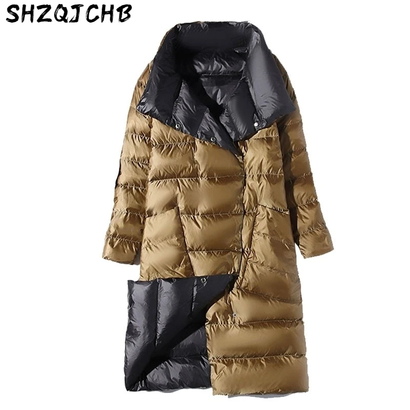 

JCHB 2021 Winter Coat Women Two Side Wear Korean 90% White Duck Down Jacket Women Down Coat Puffer Jacket Parka Casaco 1108 YY1