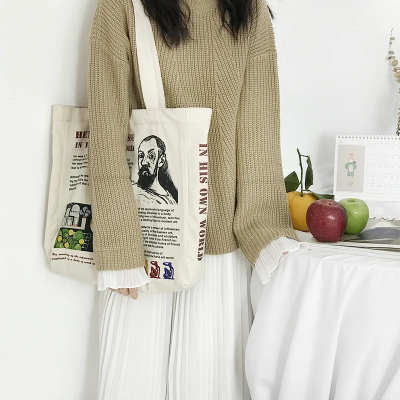 

Matisse portrait canvas bag large-capacity student shoulder bag