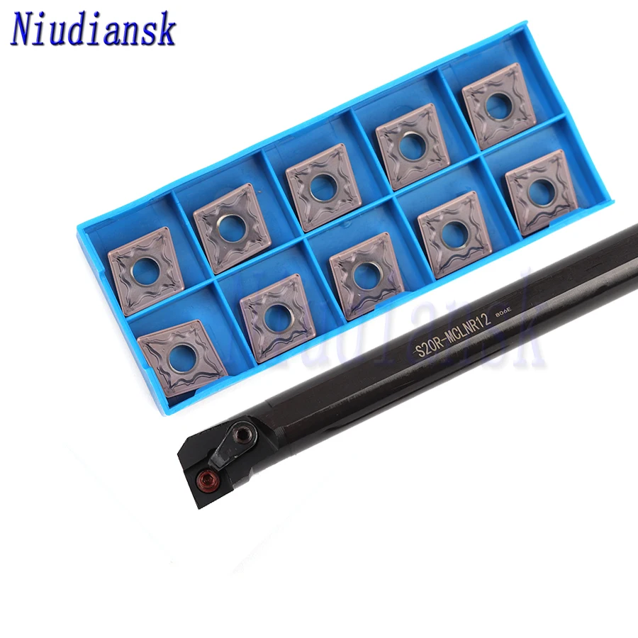 

10pcs CNMG1204 Carbide Insert CNC Lathe Tool 1pc S16Q-MCLNR12 S20R-MCLNR12 Internal Turning Tool Holder S25S-MCLNR12 Arbor MCLNL