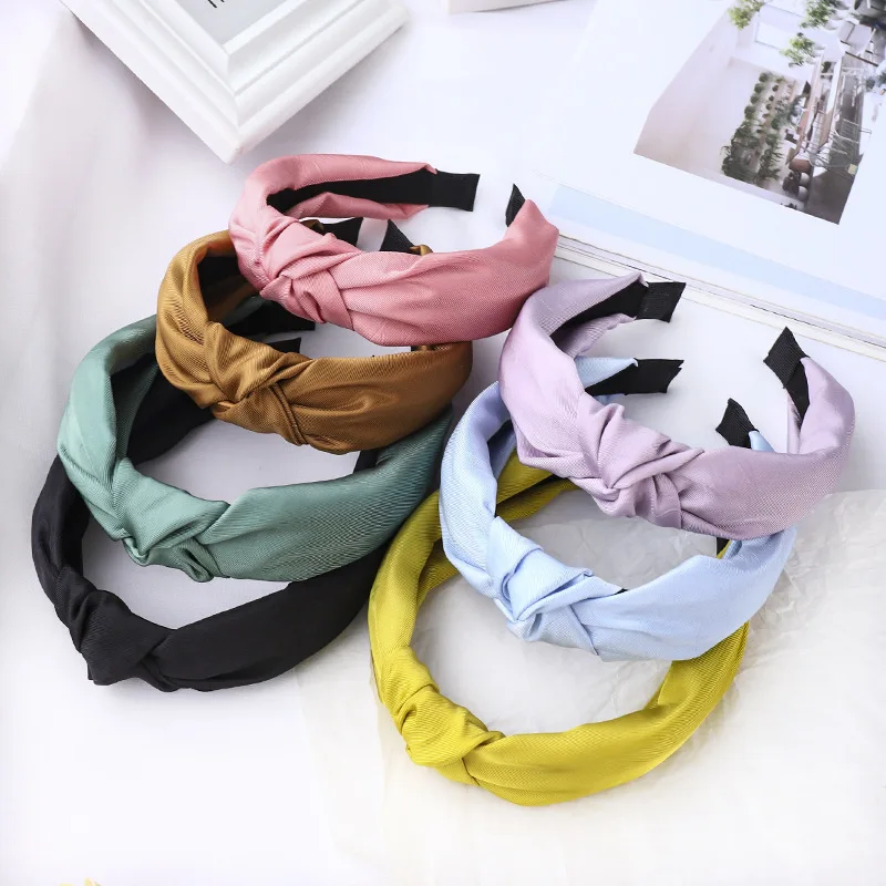 

Korean Hair Accessories Headband All-match Solid Color Fabric Hairband Fashion Top Knot Headband Women Girls Hair Accessories