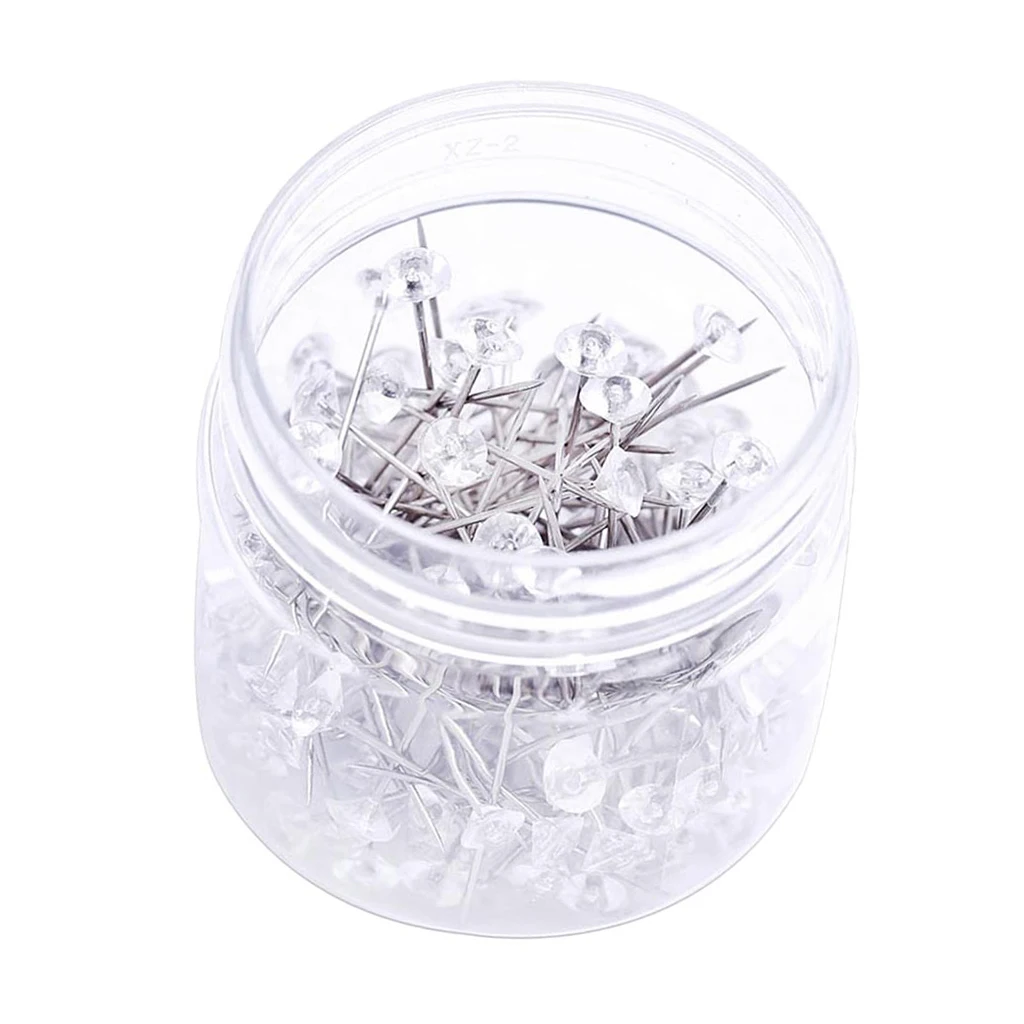 Pack of 150pcs Diamond Pins For Jewelry Craft Rhinestone Head Pins Dressmaking Flower Arrangement Fixing Needle Handicraft