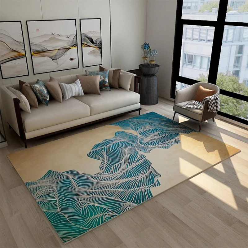 

Modern Geometric Abstract Palor Floor Mat Tea Table Blanket Living room Beside Area Rugs Child Play Non-slip Carpet Hoom Decor