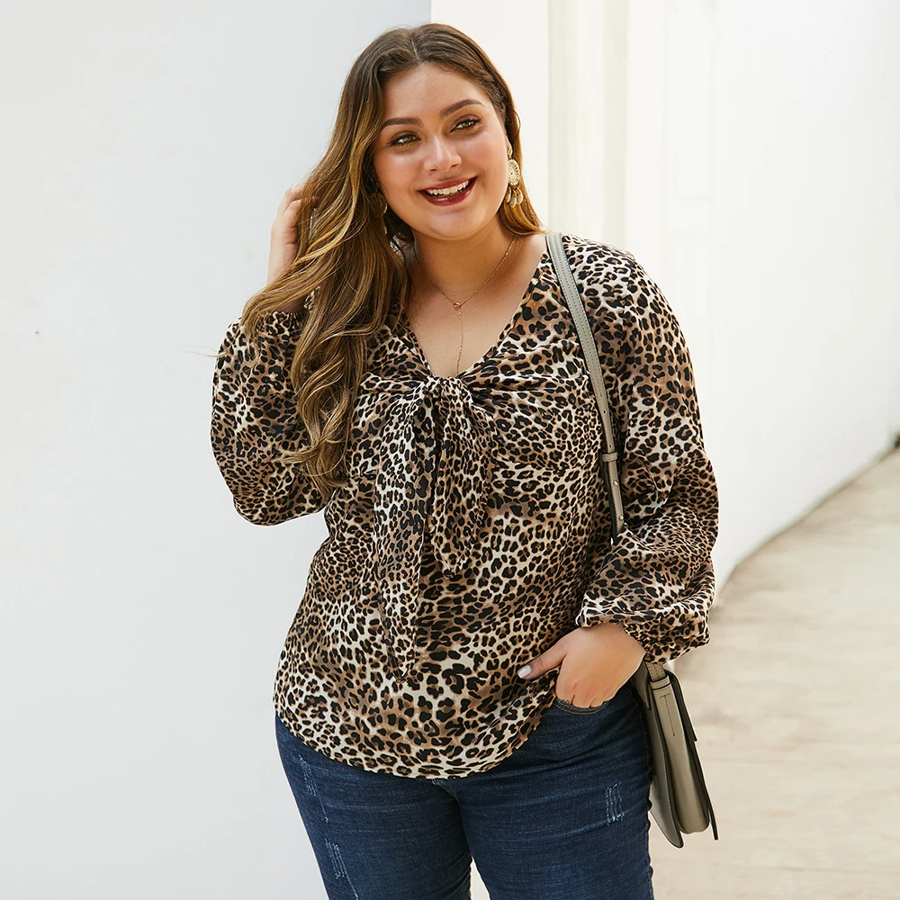 Весна 2020 размера плюс женская рубашка с длинным рукавом сексуальный v образный