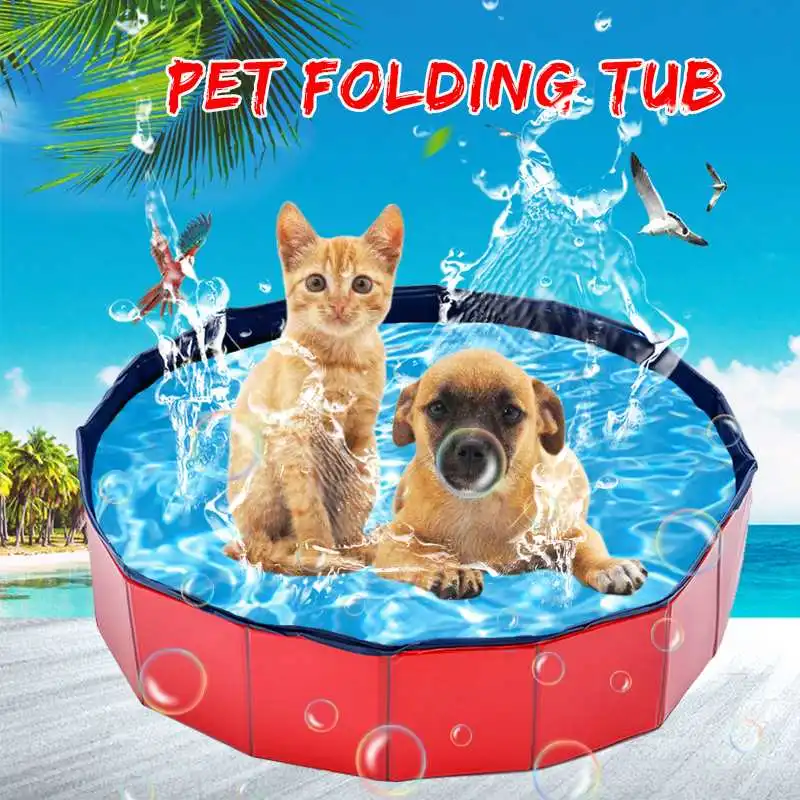 

80X20CM Dog Pool Foldable Dog Pet Bath Swimming Tub Bathtub Pet Swimming Pool Collapsible Bathing Pool for Dogs Cats