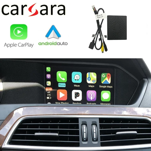 Беспроводной CarPlay Android авто для C класса W204 AirPlay Phonelink Box 2011- 2014 NTG4.5 система интерфейс голосового управления