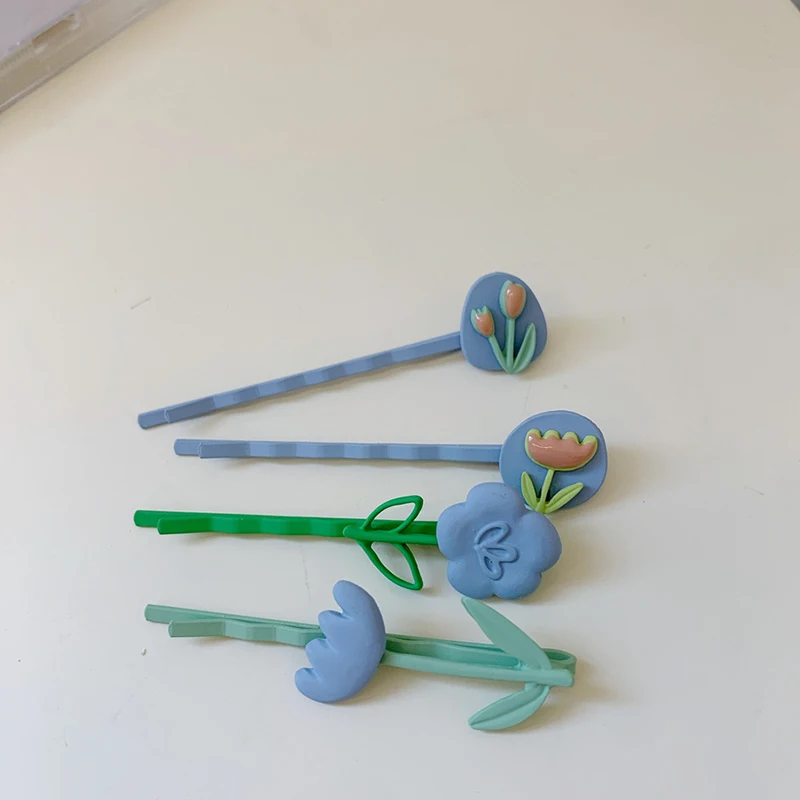 

New Fashion Flower Hair Clip For Women 2021 Girls Geometric Sweet Hairpin Flower Barrettes Headwear Jewelry Hair Accessories Set