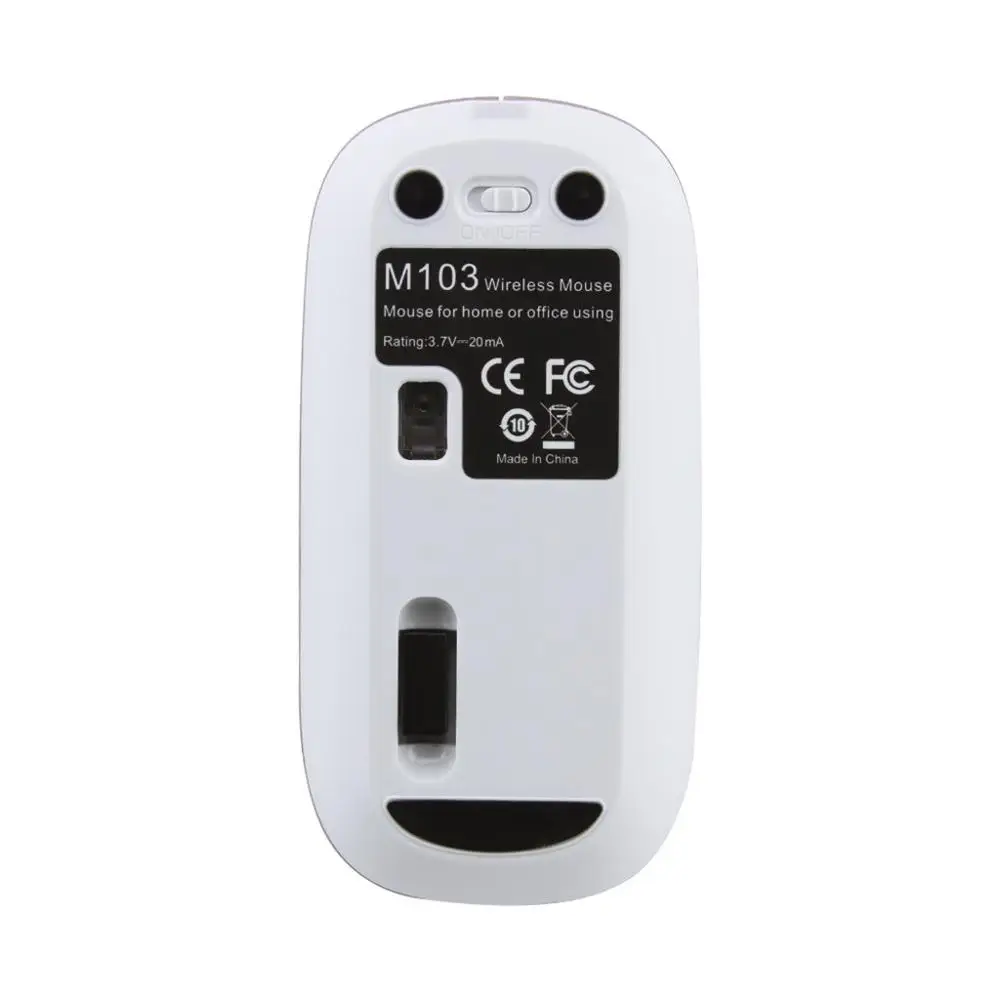 Перезаряжаемая Беспроводная металлическая Бесшумная оптическая мышь 2 4G