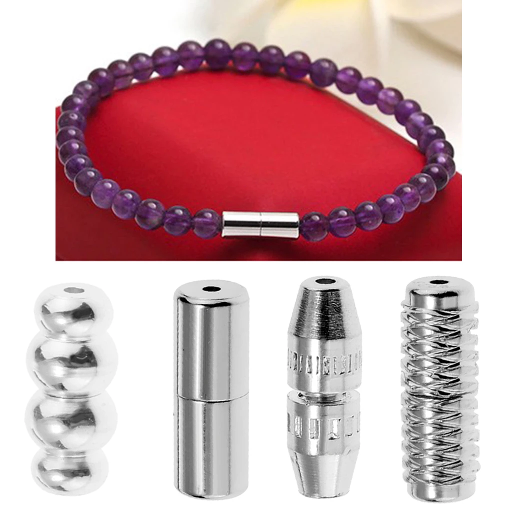 

Silvertone 925 Sterling Silver Clasp Beads Connector for Jewelry Making DIY