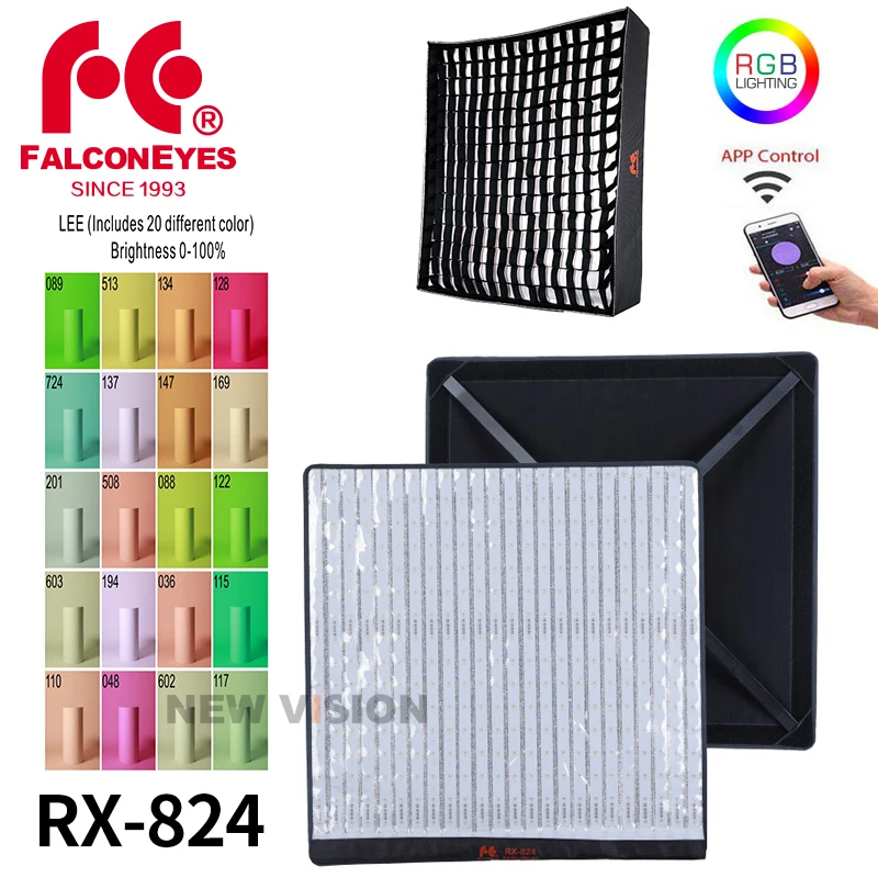 FalconEyes RX 824 150 Вт RGB светильник Светодиодный лампа для видеосъемки с поддержкой