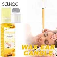 woman clean earwax aromatherapy ear candles aroma care ease relax and maintain trumpet type with plug with cotton swab