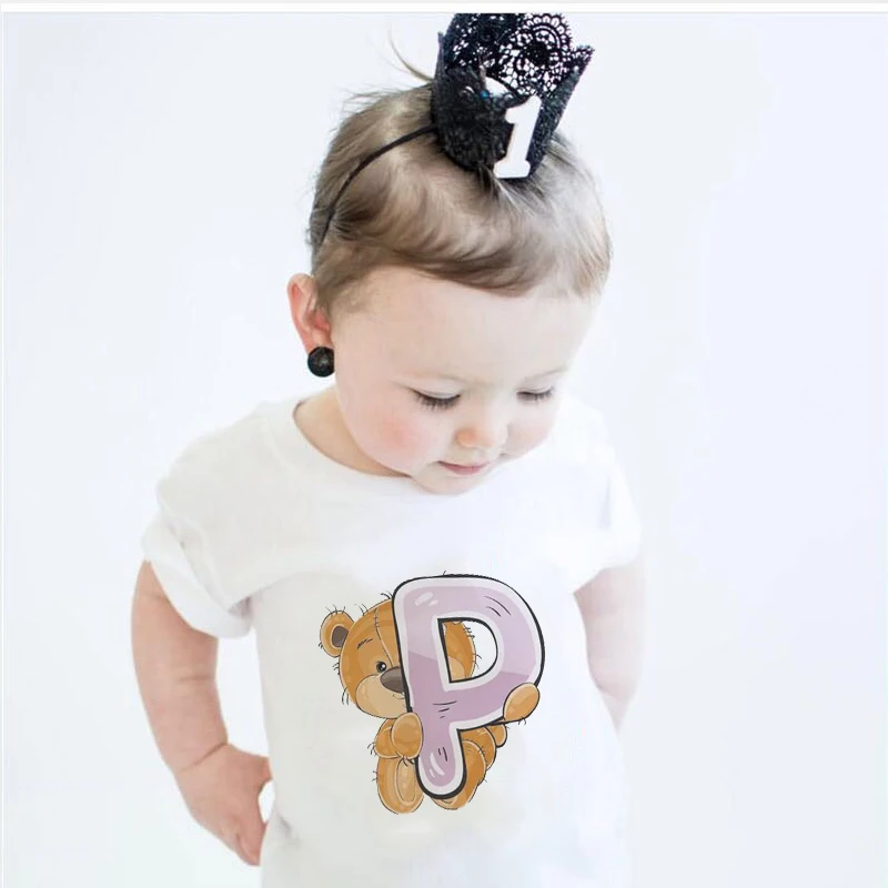 

Toddler Girl Clothes Letter Graphic Printing T Shirt For Girls Baby Soft Set T-Shirt For Boy Kids Tee Tops Children's Clothing