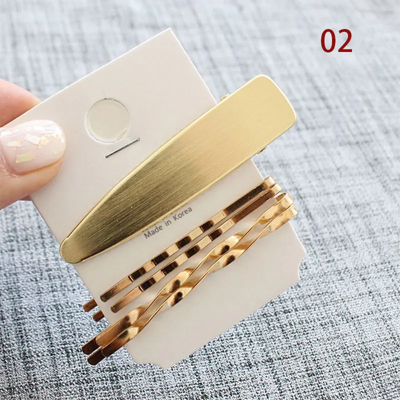 Черный 3Pcs/set Pearl Metal Gold Color Hair Clip baby Pin Barrette Hairband Hairpin Headdress for women girls Hair Accessories - Цвет: Черный