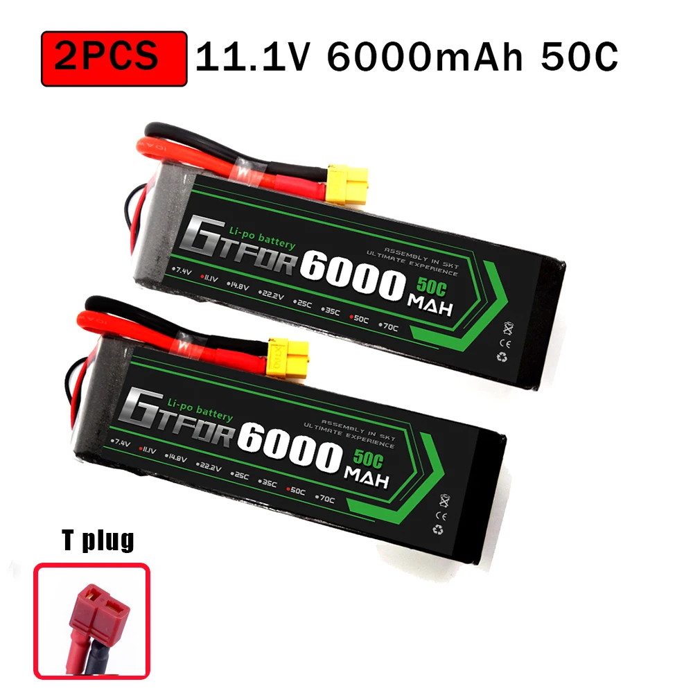2PCS6000SOFTDEANS GTFDR 2 шт. RC батарея Lipo 7,4 V 11,1 V 2S 3S 6000MAH 6500MAH 6200MAH 7000mah 50C 60C 80C 100C 120C для RC Stampede автомобильный Дрон - Цвет: 2PCS6000SOFTDEANS