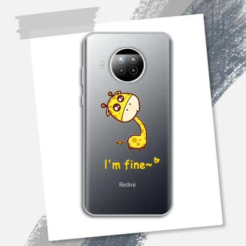 

Cute Cartoon Giraffe Phone Case Transparent for Xiaomi Redmi note 10 t 8 9 pro lite 11