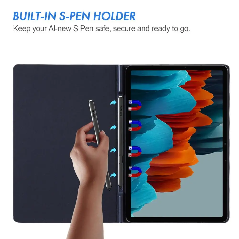 Чехол для Samsung Galaxy Tab S7 Plus чехол с держателем карандашей galaxy tab s7 fe T970 T975 T736 |