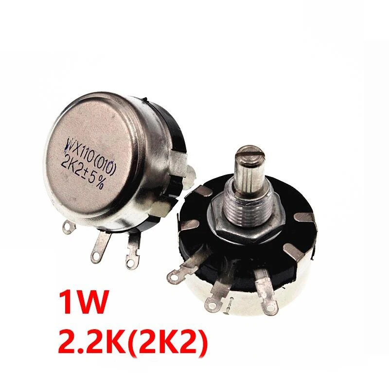 5 шт. WX110 (010) 6 мм круглый металлический вал с одним поворотом проволочный резистор