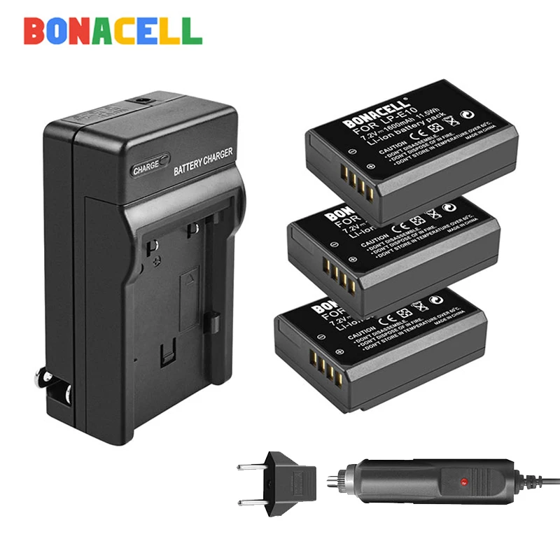 Bonacell LP-E10 LP E10 аккумулятор+ зарядное устройство для Canon Rebel T3 T5 T6 Kiss X50 Kiss X70 EOS 1100D EOS 1200D EOS 1300
