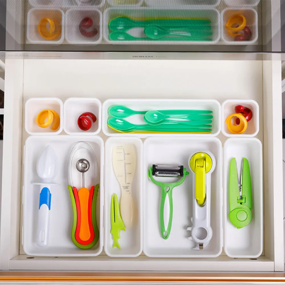 

8 шт. для дома, органайзер для выдвижного ящика, коробка для хранения лотков, Офисная коробка для хранения, кухонный шкаф для ванной комнаты, ...