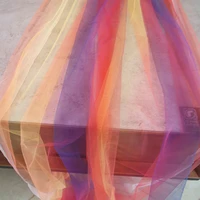 5 yards tulle fabric with gradient colors rainbow mesh lace fabric free shipping