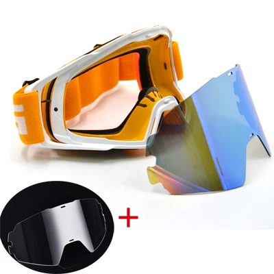 Оранжевый JAER мотокросса очки с очень прозрачными линзами ATV Casque Gafas внедорожные мотоциклетные очки солнцезащитные очки для шлема Байк - Цвет: Оранжевый
