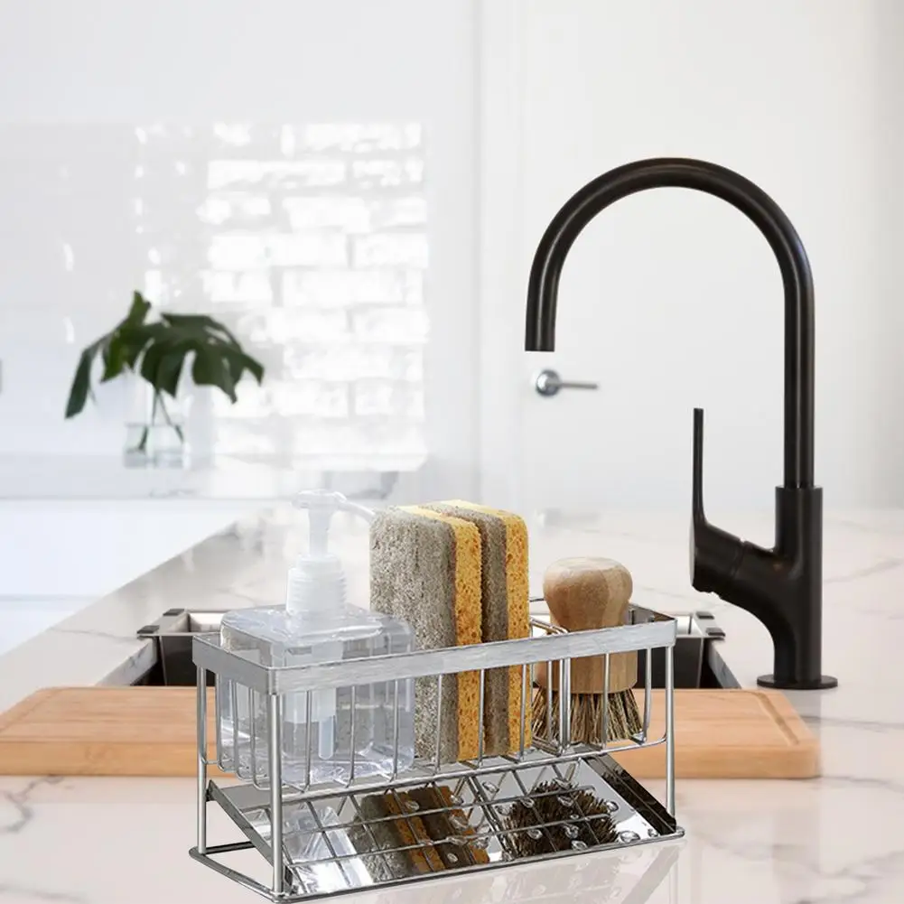 

Dish Soap Brush Holder 304 Kitchen Countertop Sponge Drain Holder Stainless Steel Kitchen Sponge Drain Shelf