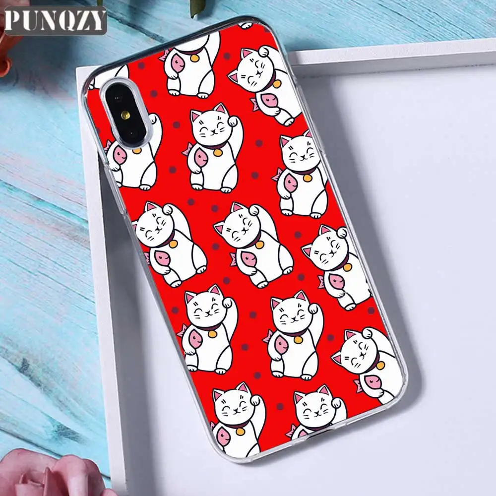 TPU A204 Новогодний чехол для телефона Lucky Cat для iPhone xr 5S 6S 7 8 Plus x xs max силиконовый чехол из ТПУ для huawei P30 P10 P20 lite mate 20 lite - Цвет: TPU A204