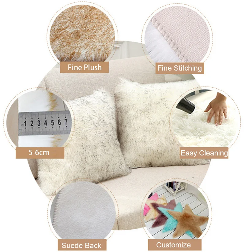 OIMG меховая бархатная накидка на подушку чехол для дивана чехлы осень 45*45 см