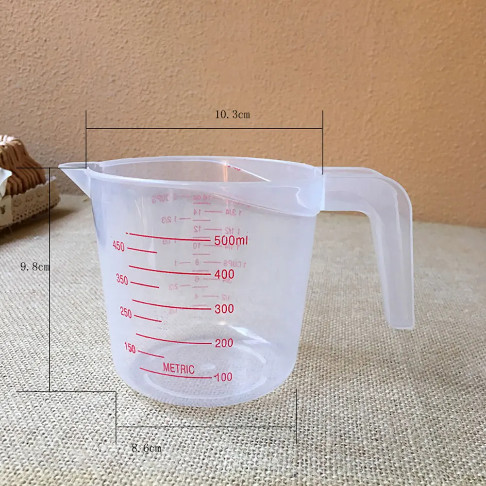 

Plastic Measuring Cup Clear Scale Show Transparent Mug Pour Spout 3sizes Cooking Kitchen Liquid Measure Container Tools