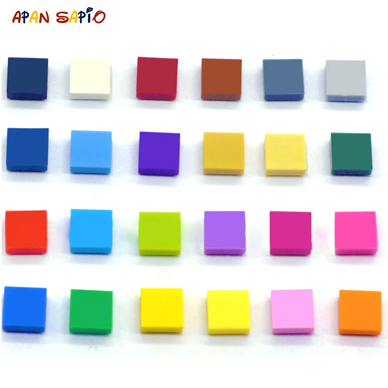 

100pcs DIY Building Blocks Figure Bricks Smooth 1x1 24Color Educational Creative Size Toys for Children Compatible With Brands