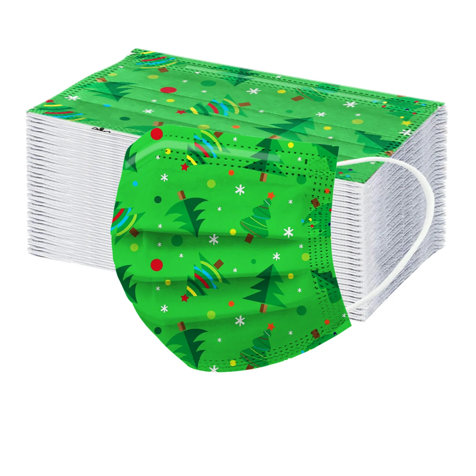 

10/20/50/100pcs Children Christmas Mask Disposable Face Mask Industrial 3Ply Ear Loop Print Face Mask маски для лица уходовые