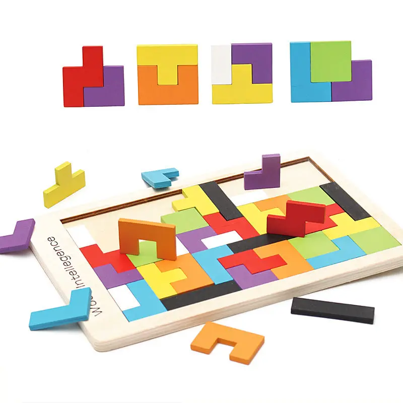 3D-головоломка детская деревянная кубик Тетрис игрушка для девочек | Игрушки и