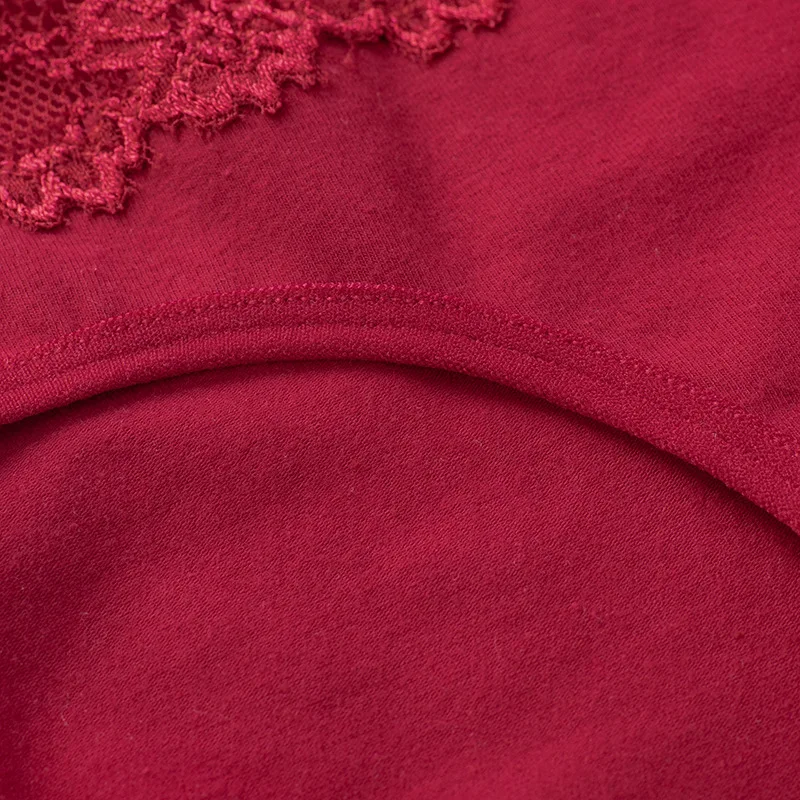 Women's underwear  pure cotton comfortable soft  high-waisted seamless panties  lace sexy girl stretch large size briefs 8 pairs