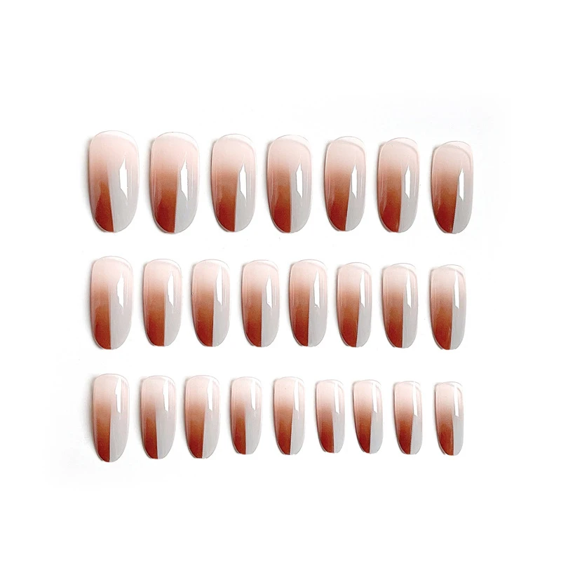 24pcs/Box Full Cover Ballerina Fake Nails Detachable Press on French Gradient False Nail Tis for Manicure Extension | Красота и