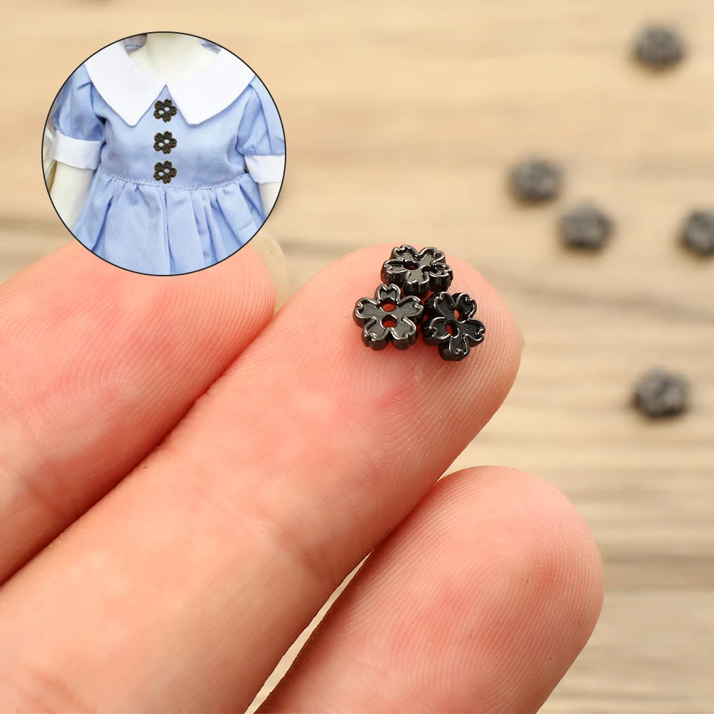 20 шт. металлические пуговицы с цветами для кукол одежды 5 мм