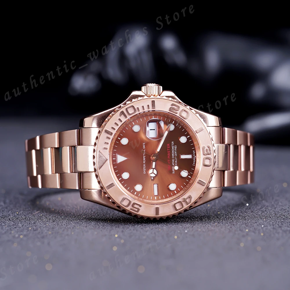 

2021 New Luxury Fashion Sport Men's Mechanical Watches Yacht-Maste Automatic Watch Gold Champagne Waterproof Wristwatch