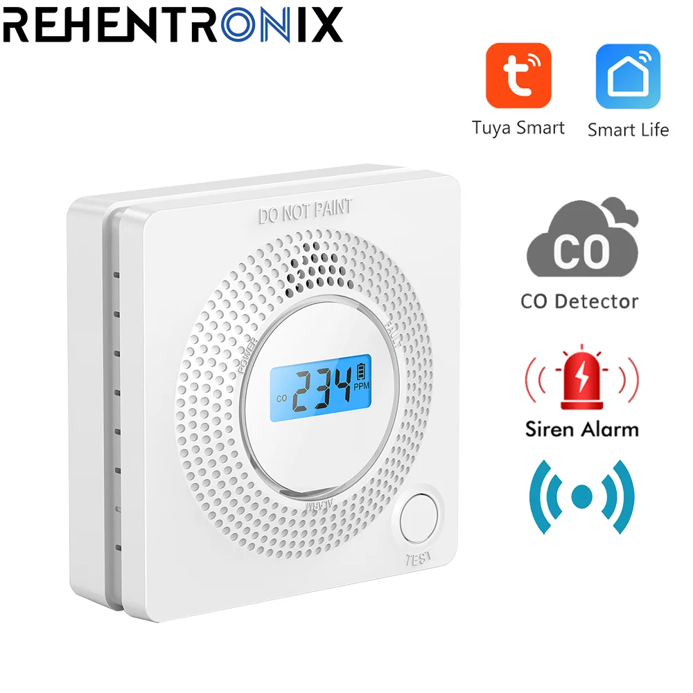 

Tuya LCD Carbon Monoxide Leak Alarm Carbonic Oxide Alarm Wifi Co Detector Sensor Wireless Easy Install Home Alarm Smart Life CE