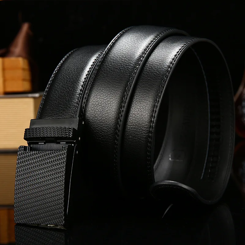 Мужской ремень из натуральной кожи с автоматической пряжкой|Мужские ремни| |