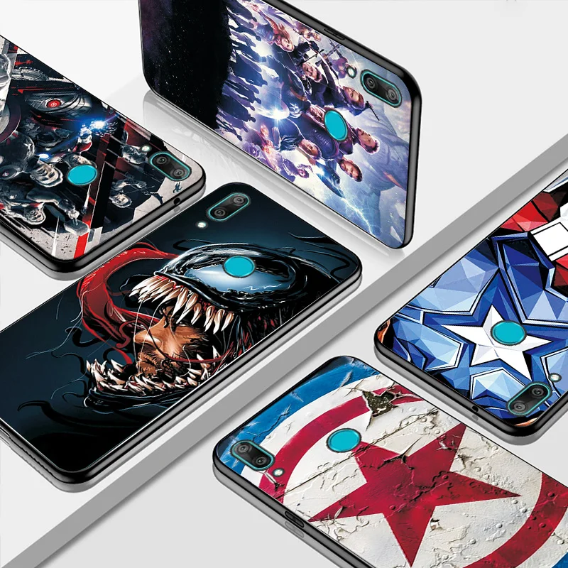 Для Hauwei Y5 чехол для huawei Y7 Y9 Y6 Капитан Америка черный ТПУ задняя крышка для Hauwei Honor 8A 8S Чехол бампер