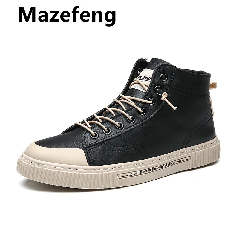 

2021 New Men Boots Leather Waterproof Lace Up Military Boots Men Ankle Lightweight Shoes for Men Sneakers Autumn Winter Casual