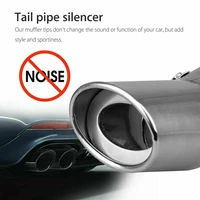 car stainless steel rear exhaust pipe tail muffler tip round accessories auto replacement parts exhaust assembly chrome